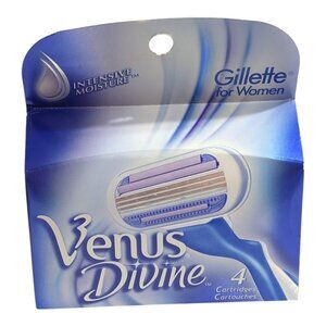New 4 Pack Gillette Venus Divine Razor Blade Cartridge Refills Moisture Sealed